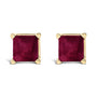 5x5mm Princess-Cut Gemstone Solitaire Stud Earrings in 14K Gold, photo 2