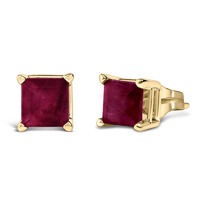 5x5mm Princess-Cut Gemstone Solitaire Stud Earrings in 14K Gold, photo 12