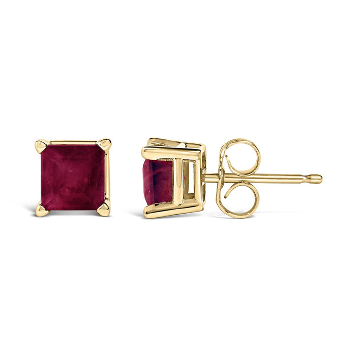 5x5mm Princess-Cut Gemstone Solitaire Stud Earrings in 14K Gold, photo 32