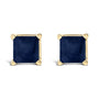 5x5mm Princess-Cut Gemstone Solitaire Stud Earrings in 14K Gold, photo 1