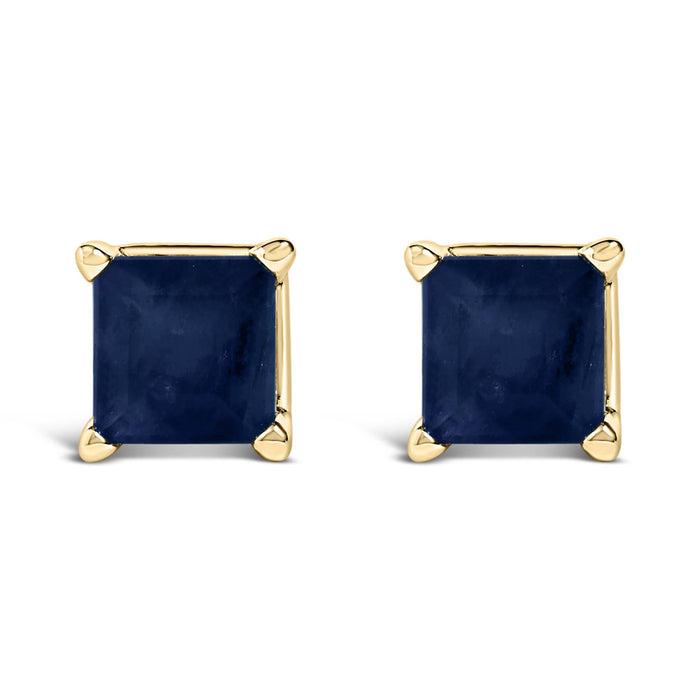 5x5mm Princess-Cut Gemstone Solitaire Stud Earrings in 14K Gold, photo 1