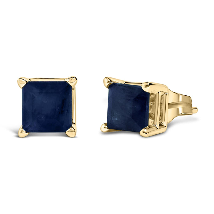 5x5mm Princess-Cut Gemstone Solitaire Stud Earrings in 14K Gold, photo 11