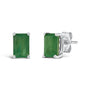 Aretes de botón solitarios con gema talla esmeralda de 6x4mm en oro de 14K, foto 19