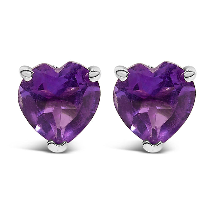 Aretes de botón solitarios con gema talla corazón de 5mm en oro de 14K, foto 10