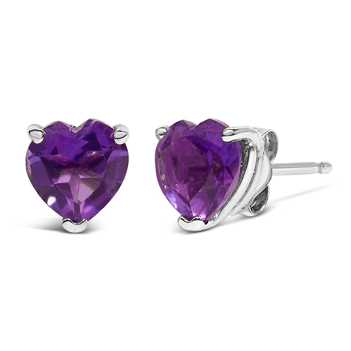 Aretes de botón solitarios con gema talla corazón de 5mm en oro de 14K, foto 20