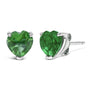 Aretes de botón solitarios con gema talla corazón de 5mm en oro de 14K, foto 19