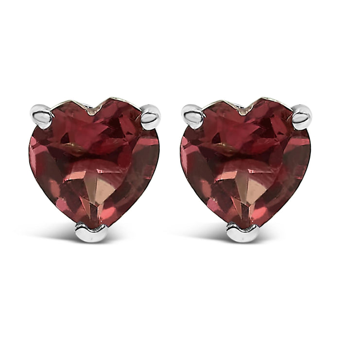 Aretes de botón solitarios con gema talla corazón de 5mm en oro de 14K, foto 8