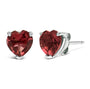 Aretes de botón solitarios con gema talla corazón de 5mm en oro de 14K, foto 18