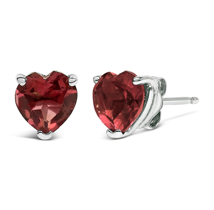 Aretes de botón solitarios con gema talla corazón de 5mm en oro de 14K, foto 18