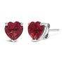 Aretes de botón solitarios con gema talla corazón de 5mm en oro de 14K, foto 17