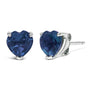 Aretes de botón solitarios con gema talla corazón de 5mm en oro de 14K, foto 16