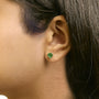 Aretes de botón solitarios con gema talla corazón de 5mm en oro de 14K, foto 24