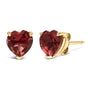 Aretes de botón solitarios con gema talla corazón de 5mm en oro de 14K, foto 13