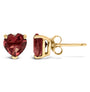 Aretes de botón solitarios con gema talla corazón de 5mm en oro de 14K, foto 33