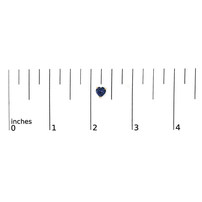 Aretes de botón solitarios con gema talla corazón de 5mm en oro de 14K, foto 41