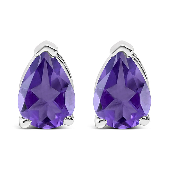 Aretes de botón solitarios con piedra en forma de pera de 6x4 mm en oro de 14K, foto 10