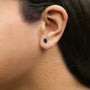Aretes de botón solitarios con piedra en forma de pera de 6x4 mm en oro de 14K, foto 26
