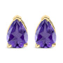 Aretes de botón solitarios con piedra en forma de pera de 6x4 mm en oro de 14K, foto 5