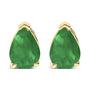 Aretes de botón solitarios con piedra en forma de pera de 6x4 mm en oro de 14K, foto 4