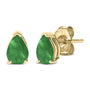 Aretes de botón solitarios con piedra en forma de pera de 6x4 mm en oro de 14K, foto 14