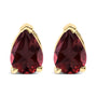 Aretes de botón solitarios con piedra en forma de pera de 6x4 mm en oro de 14K, foto 3