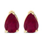 Aretes de botón solitarios con piedra en forma de pera de 6x4 mm en oro de 14K, foto 2