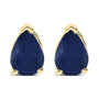 Aretes de botón solitarios con piedra en forma de pera de 6x4 mm en oro de 14K, foto 1