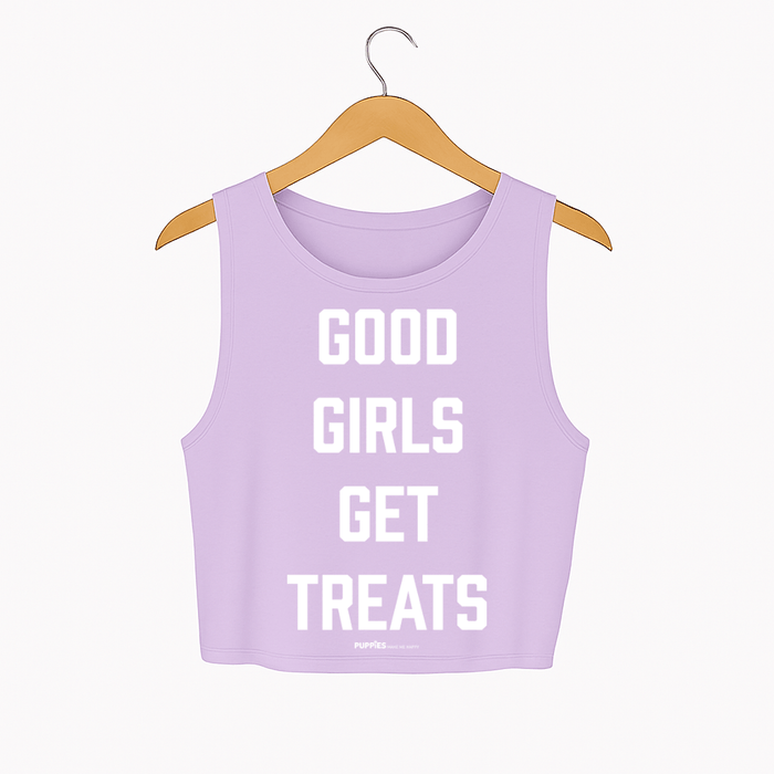 Good Girls Get Treats Crop Top in lilac