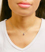 Collar con colgante solitario con gema talla esmeralda de 6x4mm en oro de 14K, foto 30