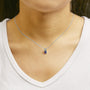 Collar con colgante solitario con gema talla esmeralda de 6x4mm en oro de 14K, foto 26