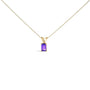 Collar con colgante solitario con gema talla esmeralda de 6x4mm en oro de 14K, foto 5