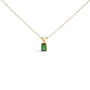Collar con colgante solitario con gema talla esmeralda de 6x4mm en oro de 14K, foto 4