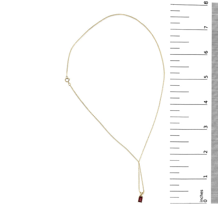 Collar con colgante solitario con gema talla esmeralda de 6x4mm en oro de 14K, foto 43