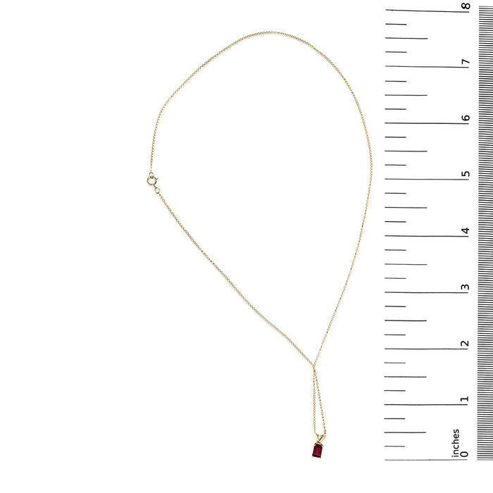 Collar con colgante solitario con gema talla esmeralda de 6x4mm en oro de 14K, foto 42