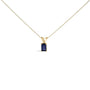 Collar con colgante solitario con gema talla esmeralda de 6x4mm en oro de 14K, foto 1