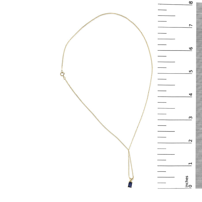 Collar con colgante solitario con gema talla esmeralda de 6x4mm en oro de 14K, foto 41