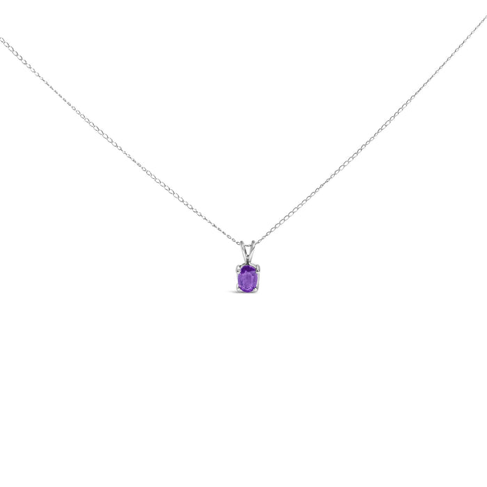 Collar con colgante solitario de piedra ovalada de 6x4 mm en oro de 14K, foto 10
