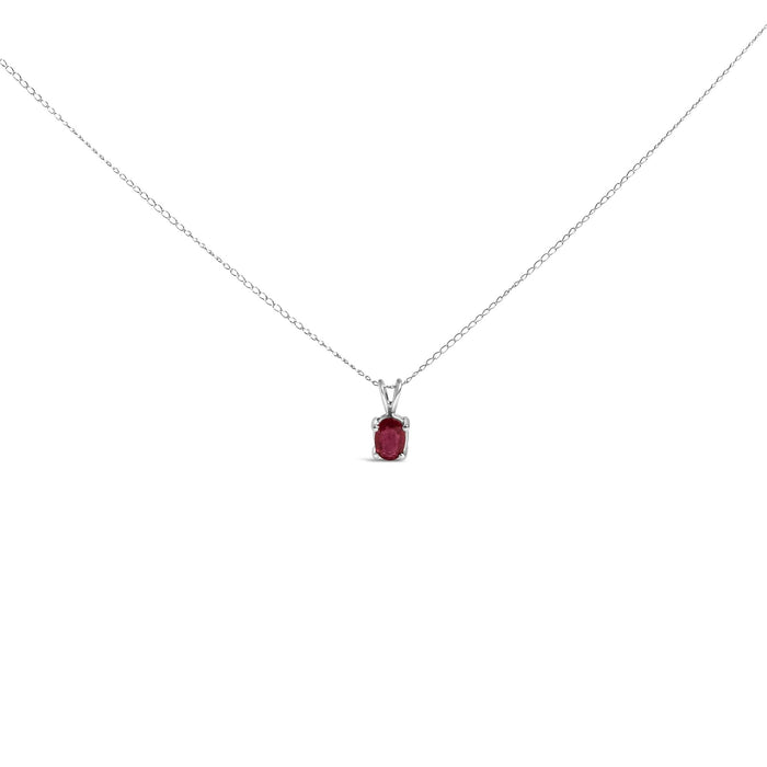 Collar con colgante solitario de piedra ovalada de 6x4 mm en oro de 14K, foto 7