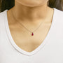 Collar con colgante solitario de piedra ovalada de 6x4 mm en oro de 14K, foto 27