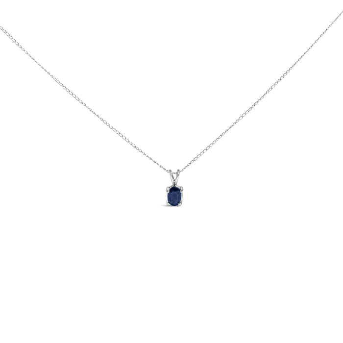 Collar con colgante solitario de piedra ovalada de 6x4 mm en oro de 14K, foto 6