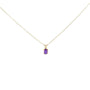 Collar con colgante solitario de piedra ovalada de 6x4 mm en oro de 14K, foto 5