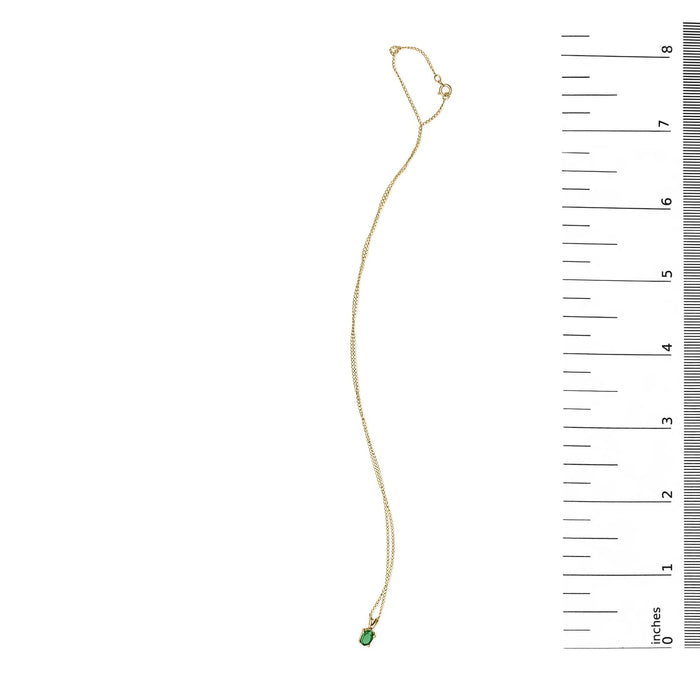 Collar con colgante solitario de piedra ovalada de 6x4 mm en oro de 14K, foto 44