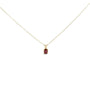 Collar con colgante solitario de piedra ovalada de 6x4 mm en oro de 14K, foto 3