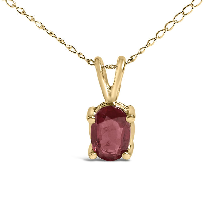 Collar con colgante solitario de piedra ovalada de 6x4 mm en oro de 14K, foto 13