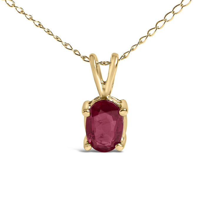Collar con colgante solitario de piedra ovalada de 6x4 mm en oro de 14K, foto 12