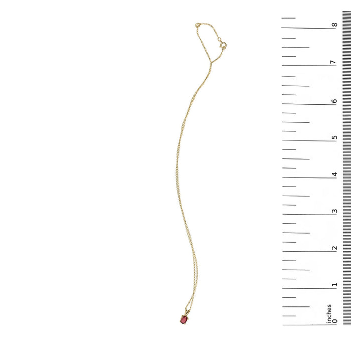 Collar con colgante solitario de piedra ovalada de 6x4 mm en oro de 14K, foto 42