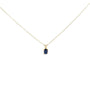 Collar con colgante solitario de piedra ovalada de 6x4 mm en oro de 14K, foto 1