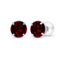 2.00 CTW Natural Red Garnet Stud Earrings in 14K White Gold, photo 1