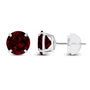 2.00 CTW Natural Red Garnet Stud Earrings in 14K White Gold, photo 2