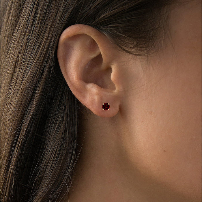 2.00 CTW Natural Red Garnet Stud Earrings in 14K Yellow Gold, photo 4